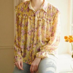 [Brand New] Flora Silky Style Blouse